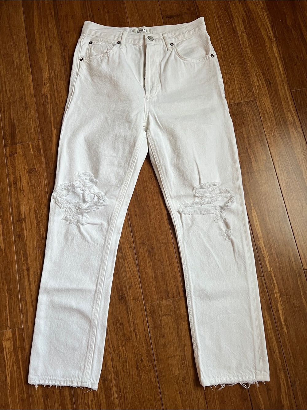 Agolde White Straight-Leg Jeans